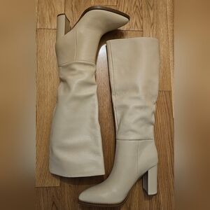 Nine West Ivory Cream Beige Knee-High Women's Boots Size 6